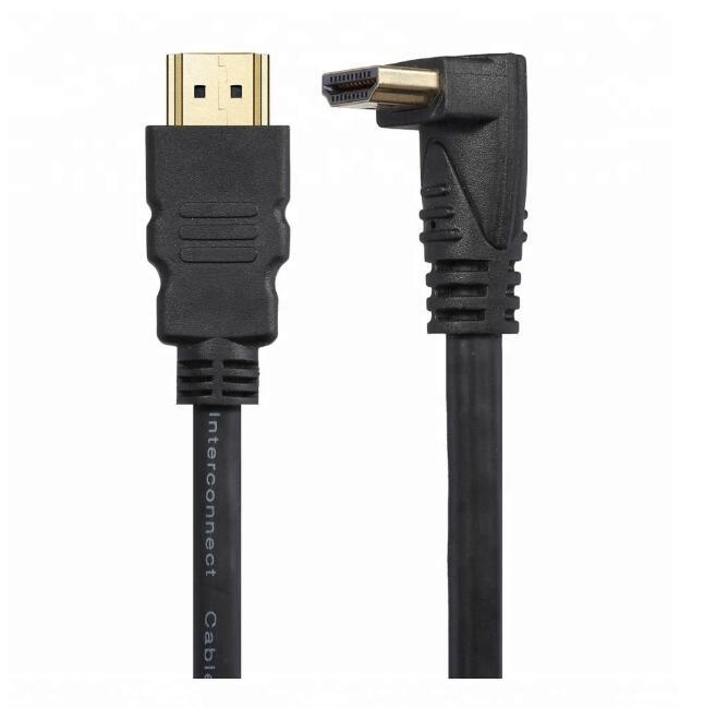 כבל HDMI איכותי תקן 2.0 אורך 3 מטר – קונקטור בזוית 90 מעלות