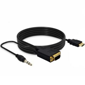 כבל ממיר HDMI ל-VGA + אודיו אורך 1.8 מטר כבל ממיר HDMI ל-VGA + אודיו אורך 1.8 מטר
