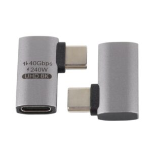מתאם זוויתי 90 מעלות USB Type-C תומך 40Gbps 240W 8K@60HZ מתאם זוויתי 90 מעלות USB Type-C תומך 40Gbps 240W 8K@60HZ