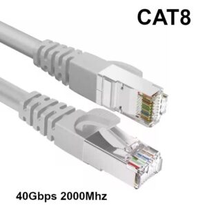 כבל רשת CAT8 אפור, אורך 0.20 מטר כבל רשת CAT8 אפור, אורך 0.20 מטר