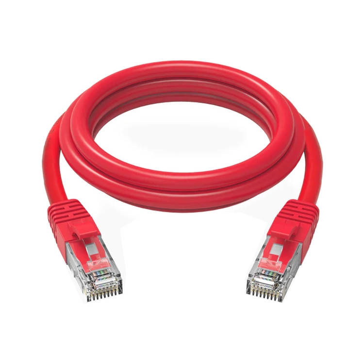 כבל רשת RJ45 מסוכך CAT6 באורך 2 מטר בצבע אדום