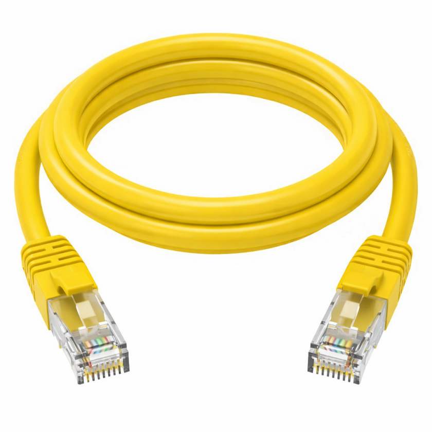 כבל רשת RJ45 מסוכך CAT6 באורך 2 מטר בצבע צהוב