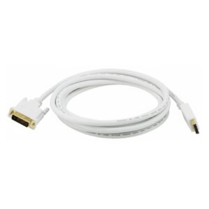 כבל לבן איכותי Displayport ל-DVI אורך 3 מטר כבל לבן איכותי Displayport ל-DVI אורך 3 מטר