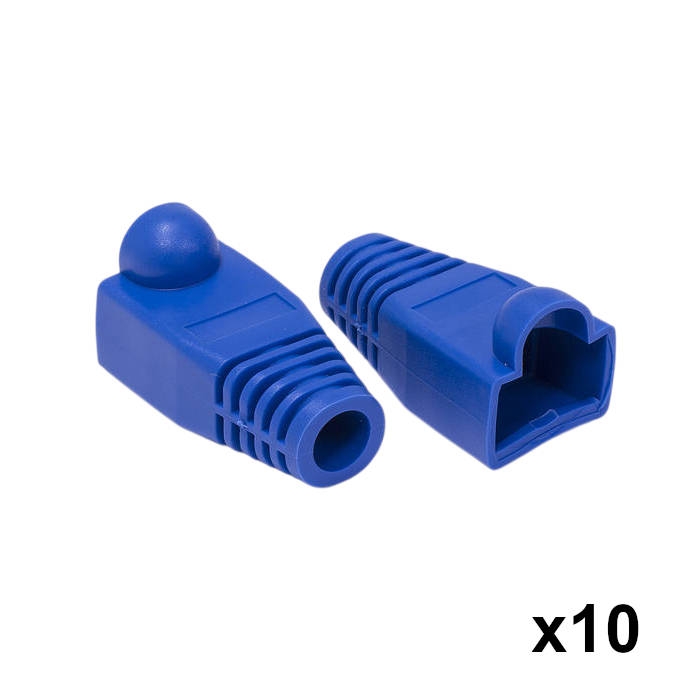 10 יחידות כיסוי גומי לקונקטור RJ45 – צבע כחול