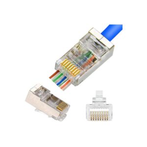 קונקטור RJ45 CAT5e מסוכך עם חורי יציאה לגידים – Pass Through קונקטור RJ45 CAT5e מסוכך עם חורי יציאה לגידים – Pass Through