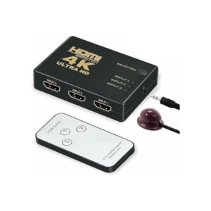 ממתג HDMI 4K עם 3 כניסות ושלט ממתג HDMI 4K עם 3 כניסות ושלט