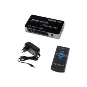 קופסת מיתוג HDMI-2.0 4K איכותית – 5 כניסות ויציאה אחת + שלט קופסת מיתוג HDMI-2.0 4K איכותית – 5 כניסות ויציאה אחת + שלט