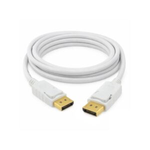 כבל וידאו איכותי לבן עם חיבורי Displayport באורך 3 מטר כבל וידאו איכותי לבן עם חיבורי Displayport באורך 3 מטר