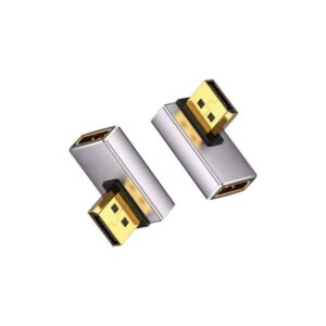 מתאם זוויתי DISPLAYPORT 1.4 8K@60HZ זכר-נקבה צד שמאל צידי מתאם זוויתי DISPLAYPORT 1.4 8K@60HZ זכר-נקבה צד שמאל צידי