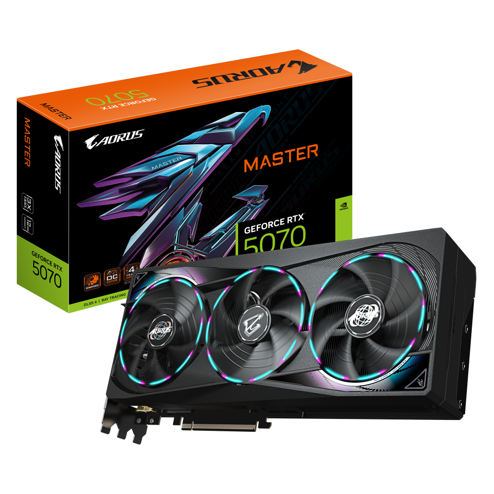 כרטיס מסך GIGABYTE AORUS GeForce RTX 5070 MASTER 12G
