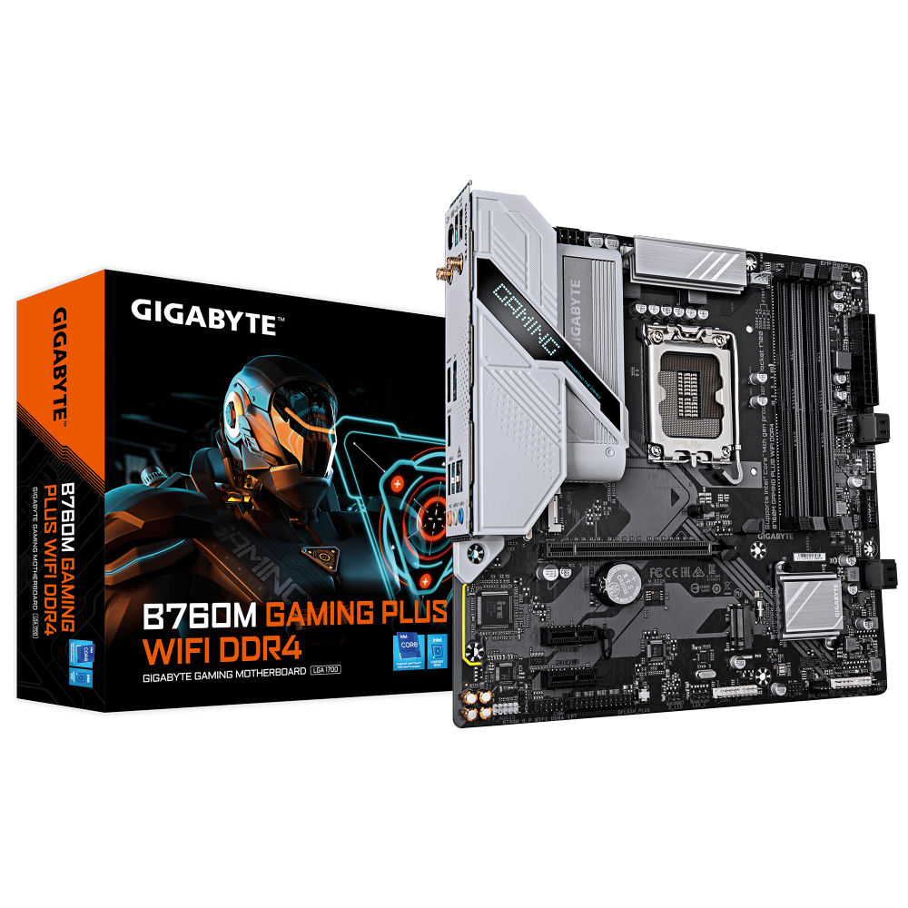 לוח אם GIGABYTE B760M GAMING PLUS WIFI DDR4 mATX LGA1700 1GbE