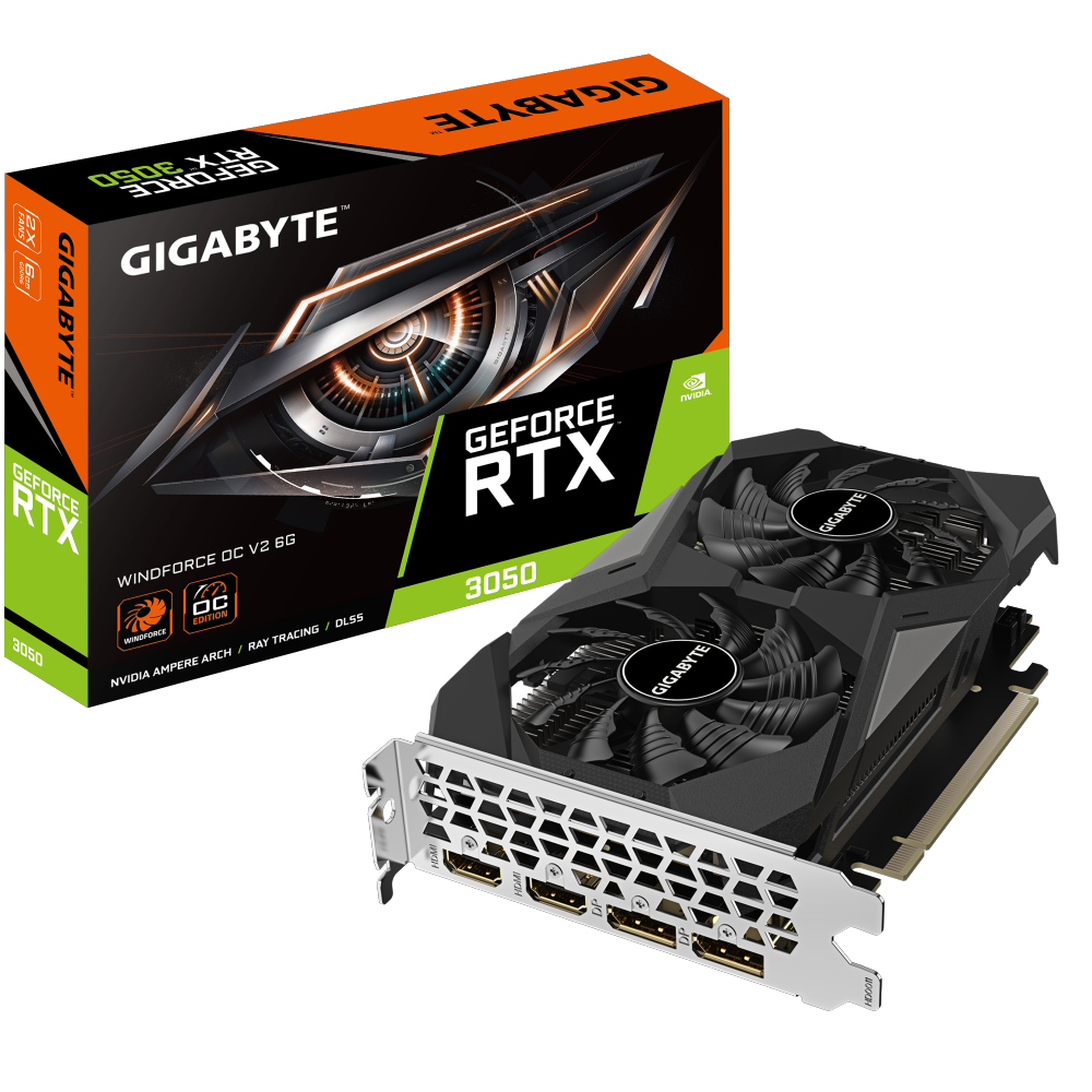 כרטיס מסך Gigabyte RTX 3050 Windforce 2 OC V2 6GB