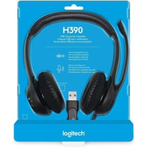 אוזניות ומיקרופון Logitech H390 USB Headphones Black אוזניות ומיקרופון Logitech H390 USB Headphones Black