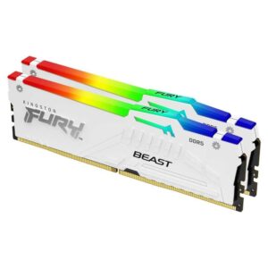 ז.לבן לנייח DDR5 32GB 2x16GB 6400Mhz C32 Kingston Fury Beast RGB ז.לבן לנייח DDR5 32GB 2x16GB 6400Mhz C32 Kingston Fury Beast RGB