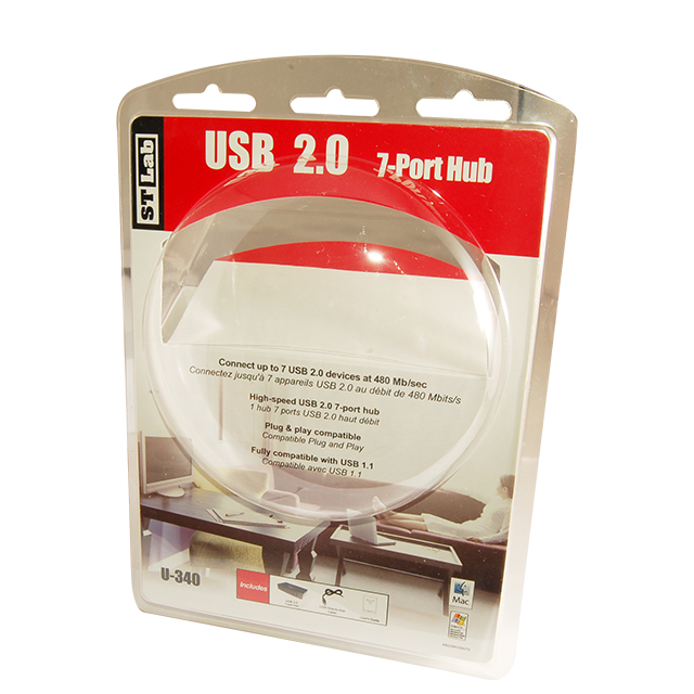 מפצל USB-2.0 מקצועי ל-7 תוצרת STLAB דגם U-340