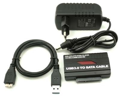 ערכת טכנאי מתאם USB-3.0 לחיבור SATA כולל ספק כח