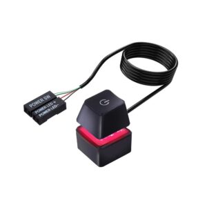 כפתור הפעלה חיצוני למחשב עם תאורת RGB — שחור כפתור הפעלה חיצוני למחשב עם תאורת RGB — שחור
