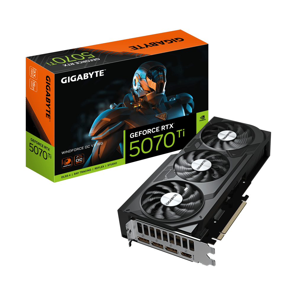 כרטיס מסך Gigabyte GeForce RTX 5070 Ti WindForce OC V2 16GB