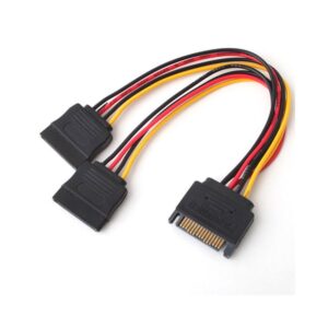 מפצל חשמל SATA זכר ל-2 חיבורי SATA נקבה מפצל חשמל SATA זכר ל-2 חיבורי SATA נקבה