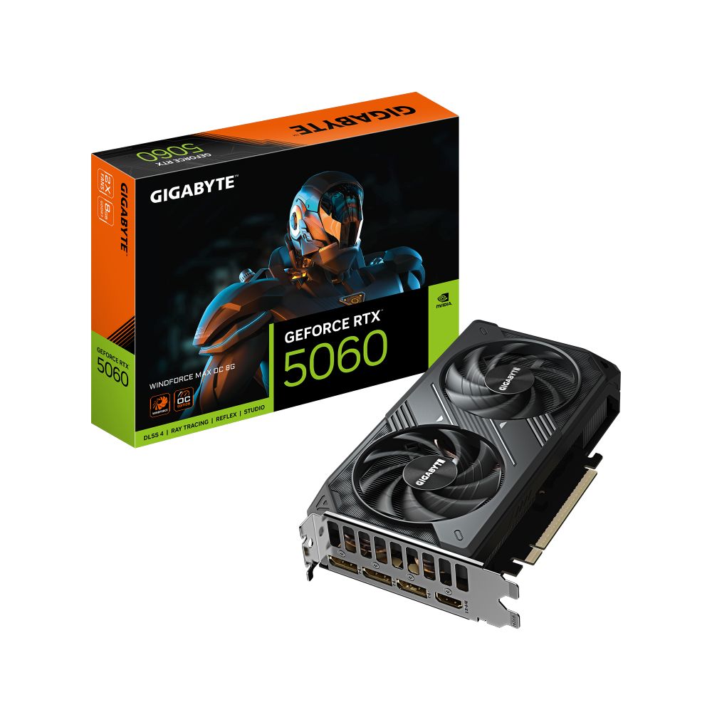 כרטיס מסך Gigabyte GeForce RTX 5060 WindForce 2 MAX OC 8GB