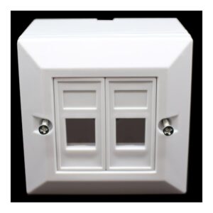 קופסת פלסטיק RJ-45 Cat5 — שתי יציאות קופסת פלסטיק RJ-45 Cat5 — שתי יציאות