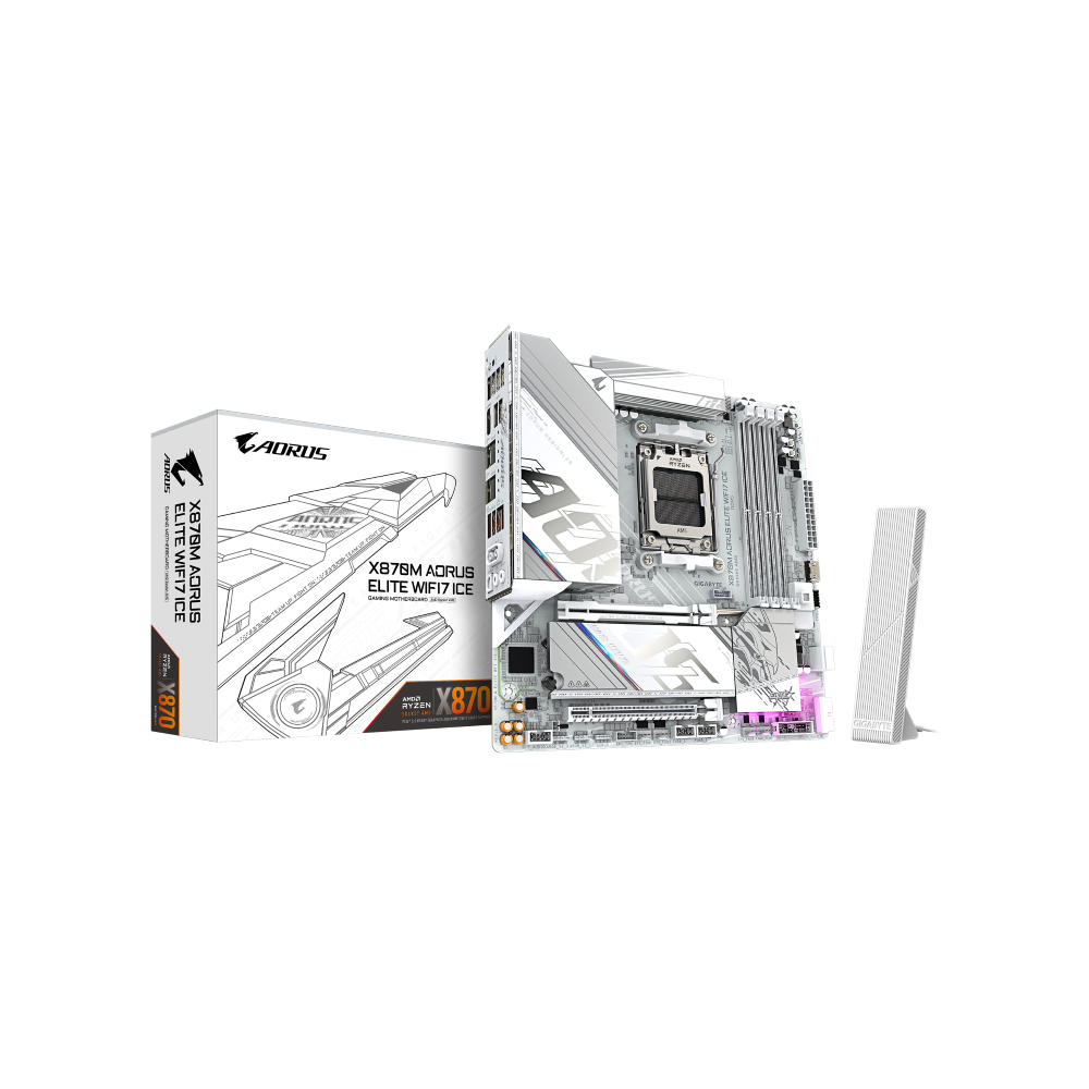 לוח אם Gigabyte X870M AORUS Elite WIFI7 ICE DDR5 AMD AM5