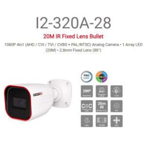 מצלמת צינור Provision I2-320A 2MP AHD 2.8mm מצלמת צינור Provision I2-320A 2MP AHD 2.8mm