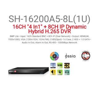 מכשיר הקלטה Provision SH-16200A5-8L — 16 ערוצי AHD + 4 IP, 5MP מכשיר הקלטה Provision SH-16200A5-8L — 16 ערוצי AHD + 4 IP, 5MP