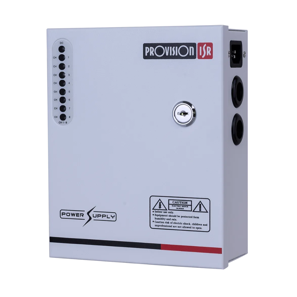 ספק כוח מרכזי Provision למערכות מצלמות — 12V 5A עד 8 ערוצים